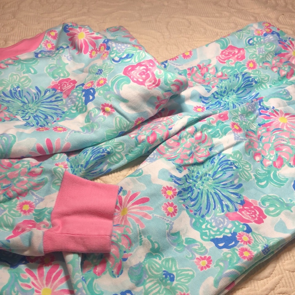 Girls spring Pottery barn Lilly Pulitzer Kids Pajamas - Pink and Blue